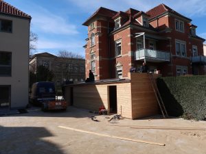 Aufbau Fahrradschuppen